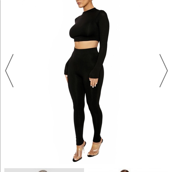 naked wardrobe Pants - Naked wardrobe legging with crop top set